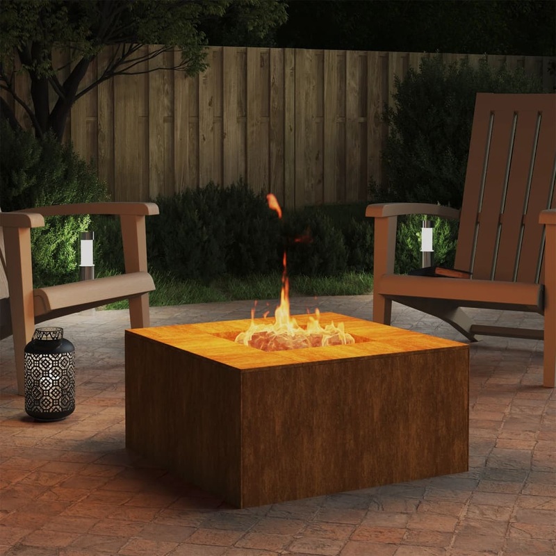 Berkfield Fire Pit 60x60x30 cm Corten Steel