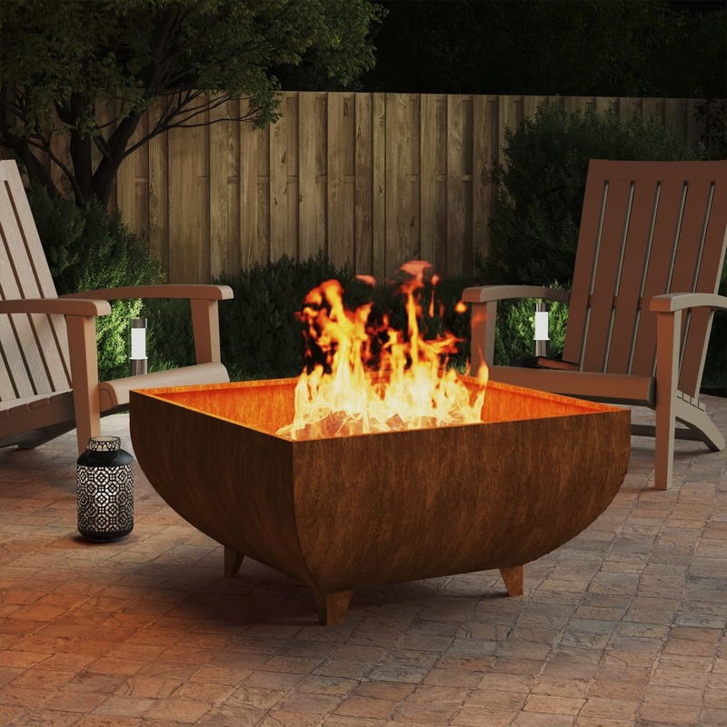 Berkfield Fire Pit 80x80x42 cm Corten Steel