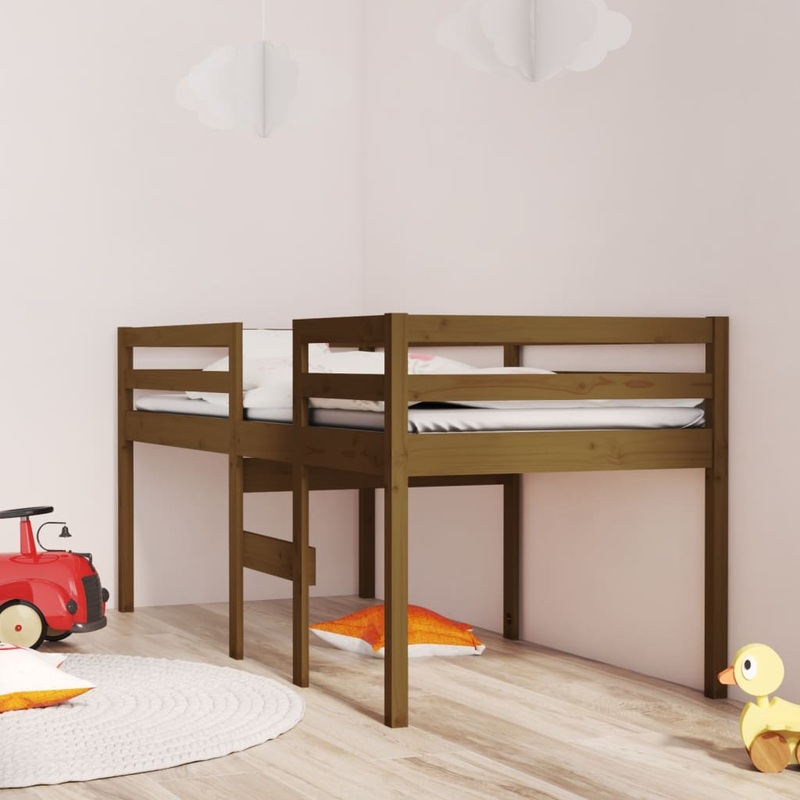 Berkfield High Sleeper Bed Honey Brown 90×190 cm 3FT Single Solid Wood Pine