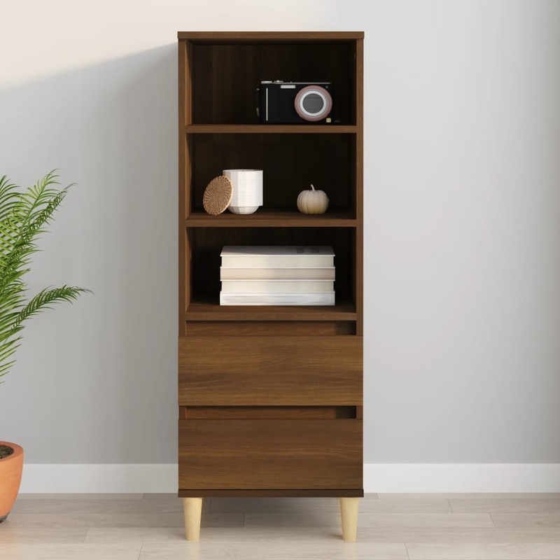 Berkfield Highboard Brown Oak 40x36x110 cm Engineered Wood