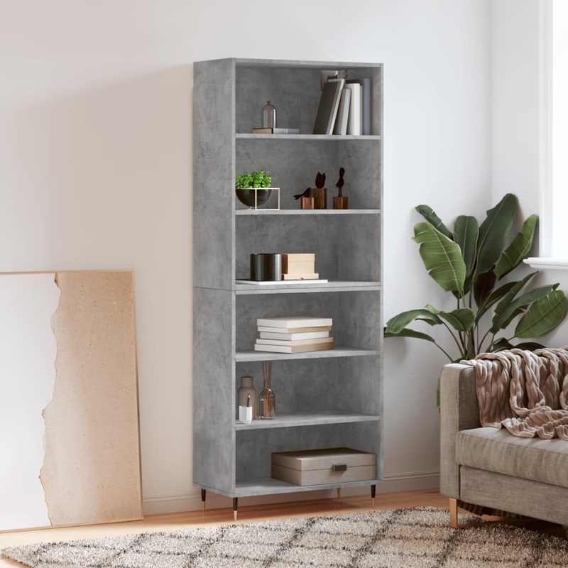 Berkfield Highboard Concrete Grey 69.5×32.5×180 cm Engineered Wood