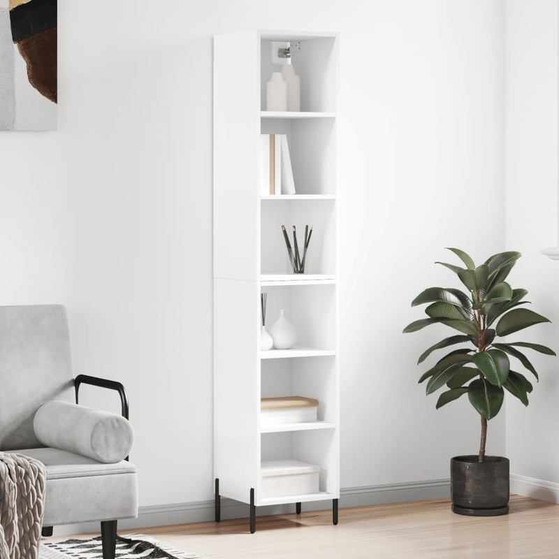 Berkfield Highboard White 34.5×32.5×180 cm Engineered Wood