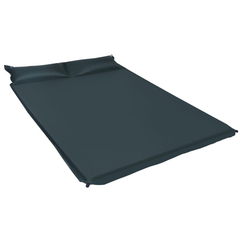 Berkfield Inflatable Air Mattress with Pillow 130×190 cm Dark Green