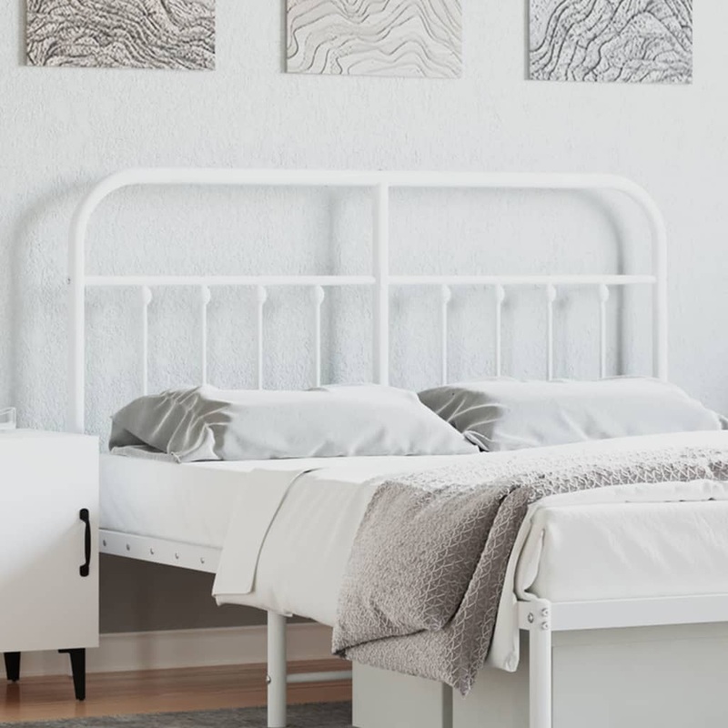 Berkfield Metal Headboard White 150 cm
