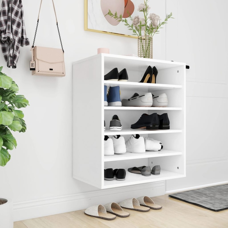 Berkfield Shoe Cabinet White 60x35x70 cm Engineered Wood