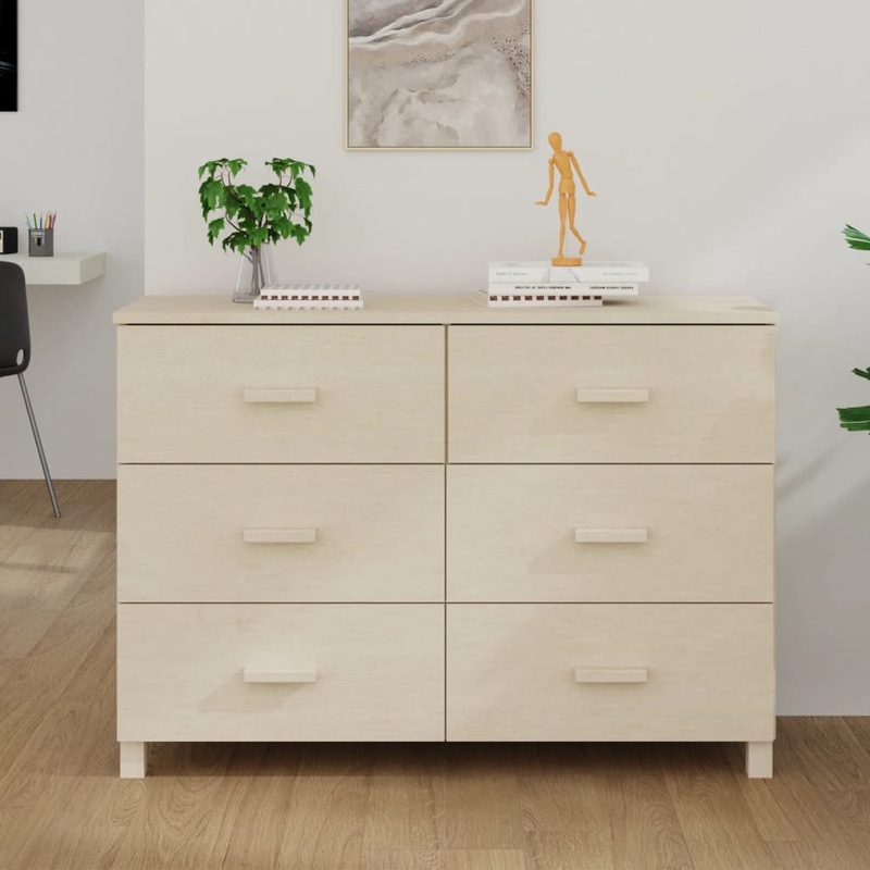 Berkfield Sideboard HAMAR Honey Brown 113x40x80 cm Solid Wood Pine