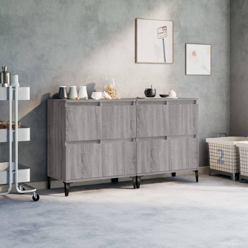 Berkfield Sideboards 2 pcs Grey Sonoma 60x35x70 cm Engineered Wood