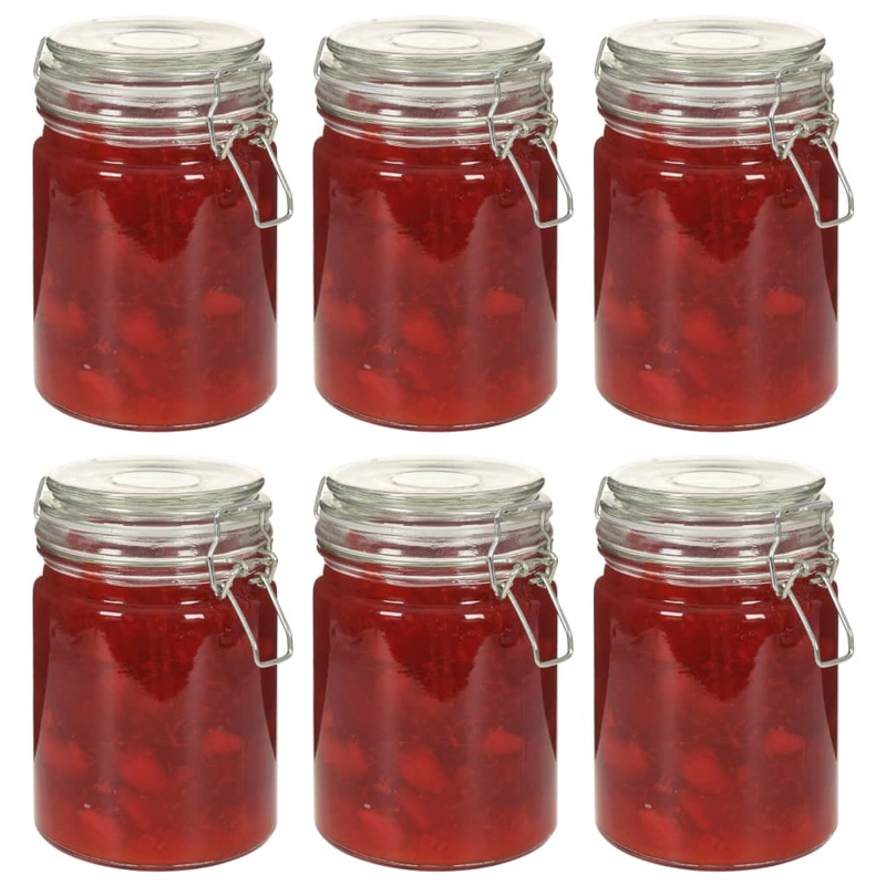 Berkfield Storage Jars with Clip Closure 6 pcs 750 ml