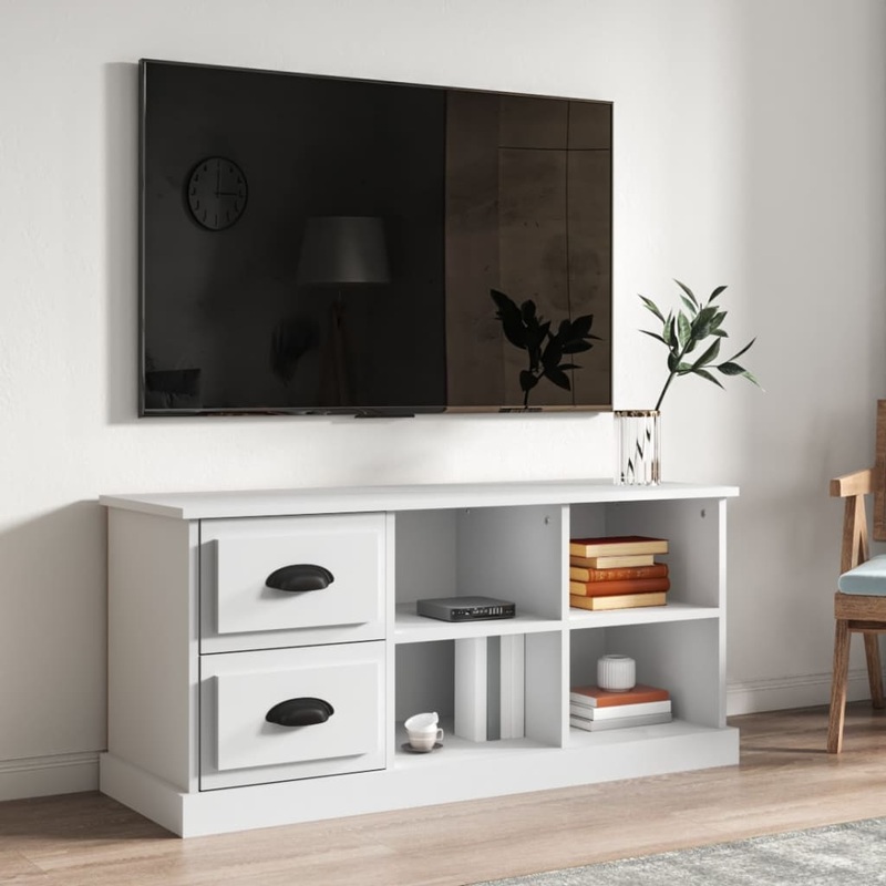 Berkfield TV Cabinet White 102×35.5×47.5 cm Engineered Wood