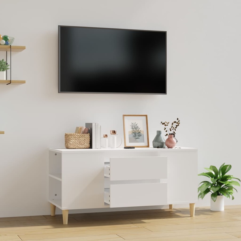 Berkfield TV Cabinet White 102×44.5×50 cm Engineered Wood