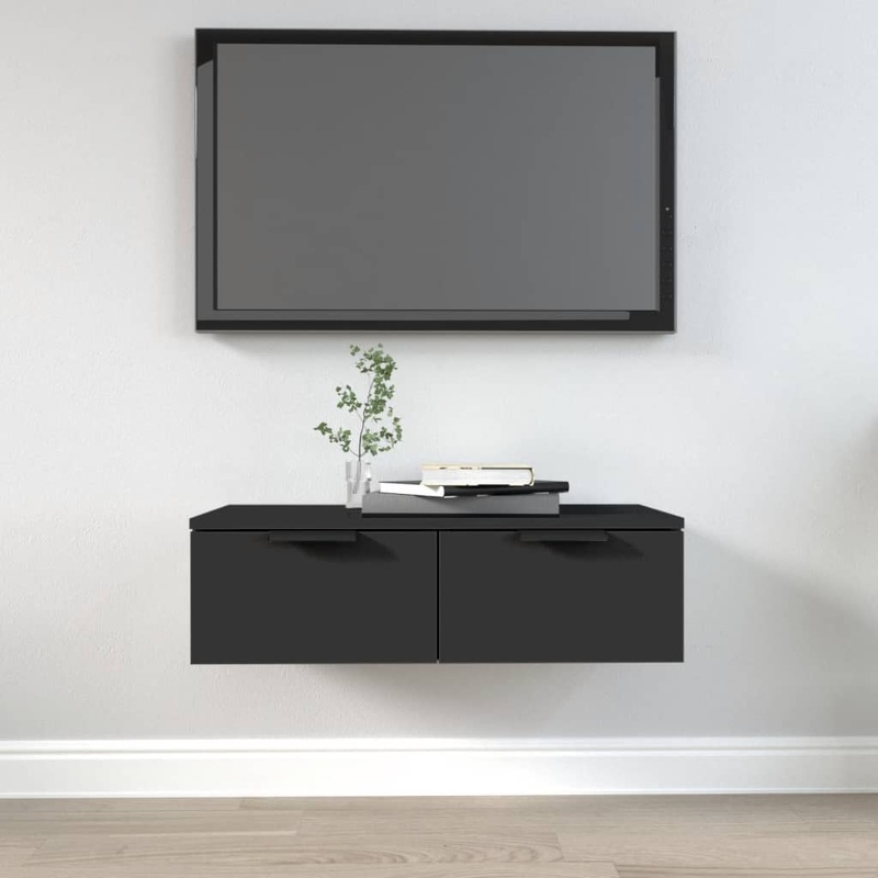 Berkfield Wall Cabinet Black 68x30x20 cm Engineered Wood
