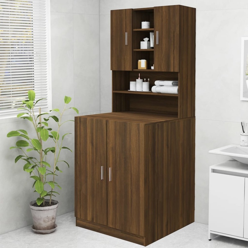 Berkfield Washing Machine Cabinet Brown Oak 70.5×25.5×90 cm