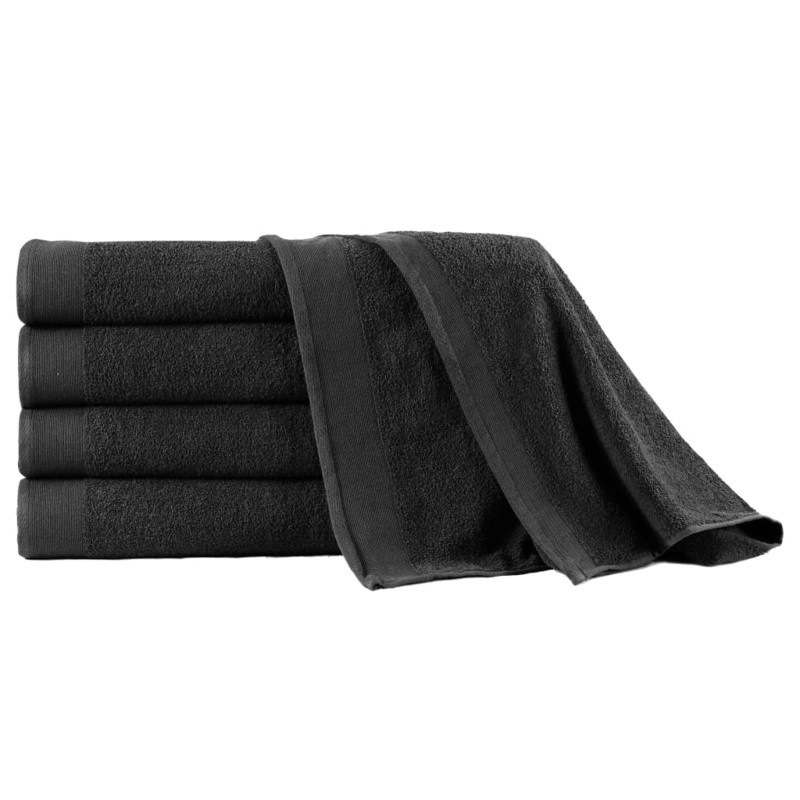 Berkfield Bath Towel Set 5 pcs Cotton 450 gsm 100×150 cm Black