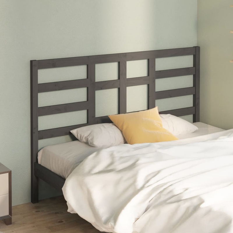 Berkfield Bed Headboard Grey 166x4x104 cm Solid Wood Pine