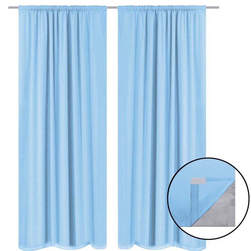 Berkfield Blackout Curtains 2 pcs Double Layer 140×245 cm Turquoise