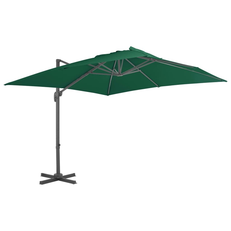 Berkfield Cantilever Umbrella with Aluminium Pole Green 300×300 cm