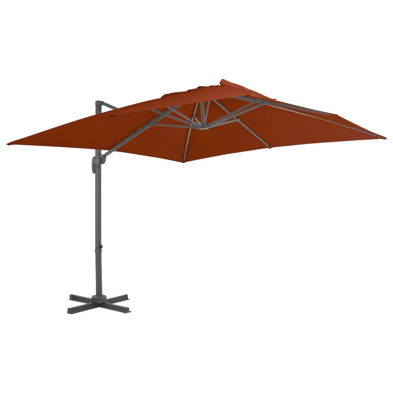 Berkfield Cantilever Umbrella with Aluminium Pole Terracotta 300×300 cm