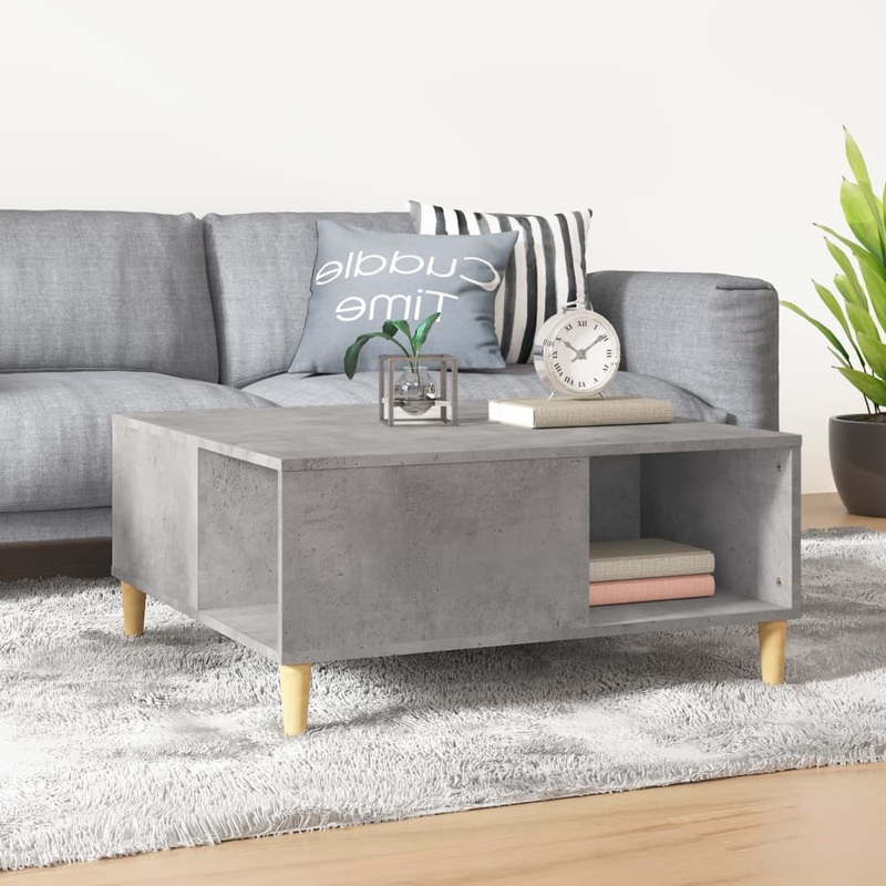 Berkfield Coffee Table Concrete Grey 80x80x36.5 cm Engineered Wood