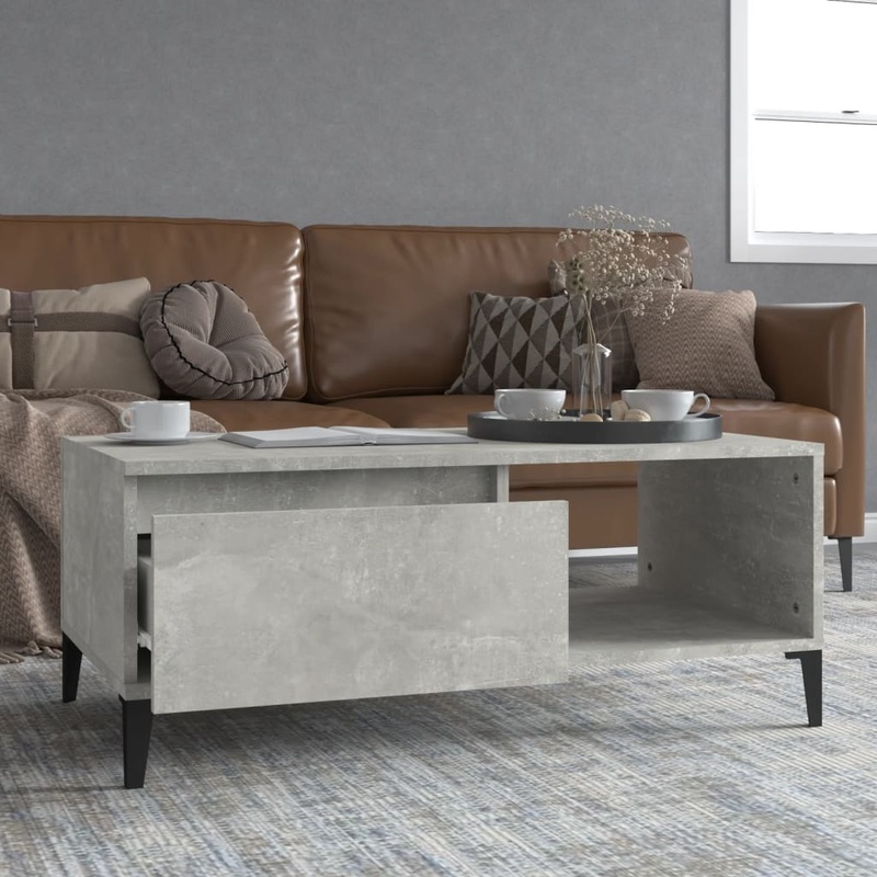 Berkfield Coffee Table Concrete Grey 90x50x36.5 cm Engineered Wood