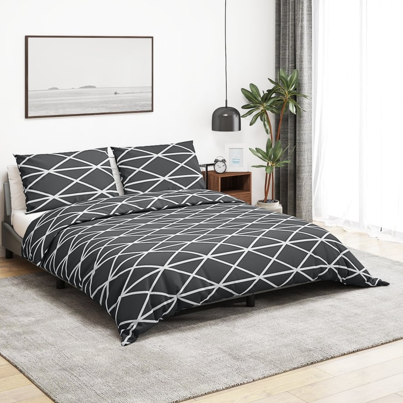 Berkfield Duvet Cover Set Grey 200×220 cm Cotton