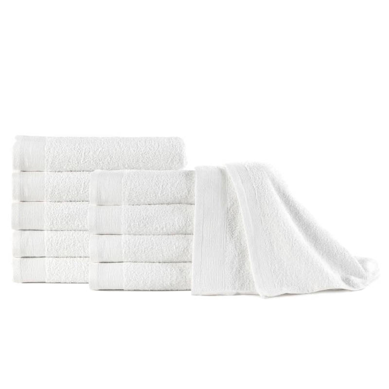 Berkfield Hand Towels 10 pcs Cotton 350 gsm 50×100 cm White