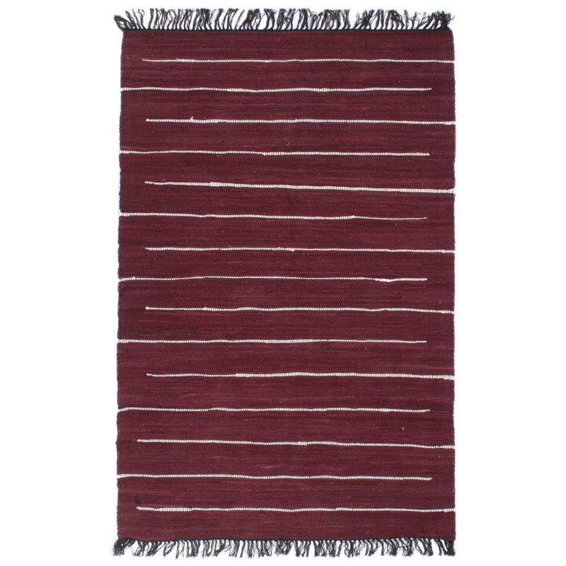 Berkfield Hand-woven Chindi Rug Cotton 160×230 cm Burgundy
