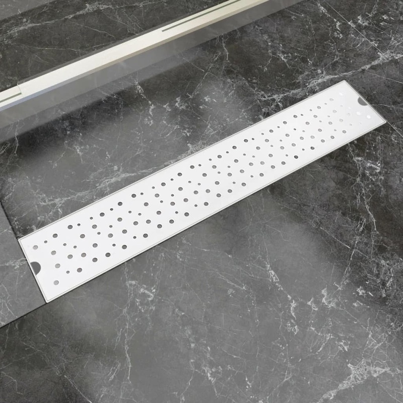 Berkfield Linear Shower Drain Bubble 630×140 mm Stainless Steel