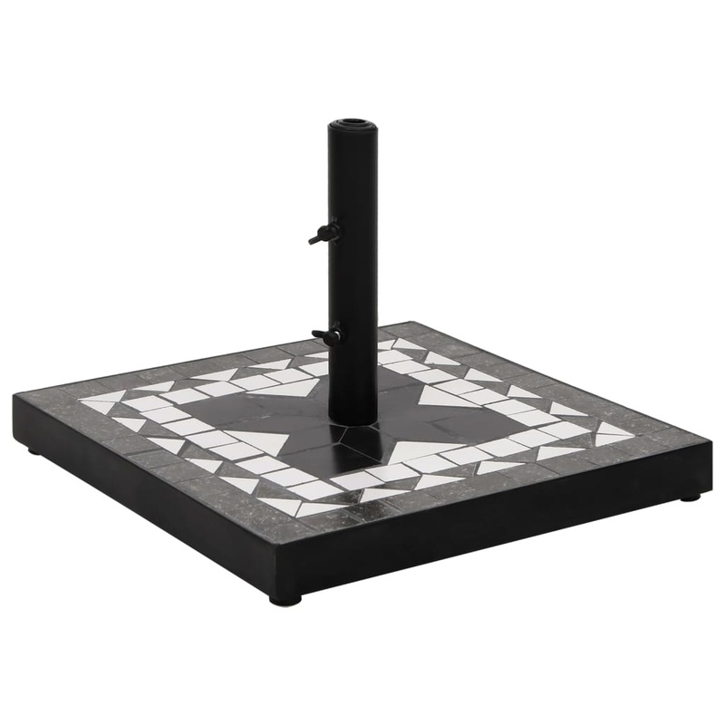 Berkfield Parasol Base Black and White Square 12 kg
