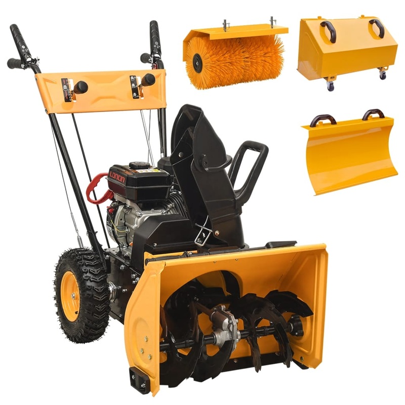 Berkfield Petrol-powered 4-in-1 Snow Thrower and Sweeper Set 6.5HP