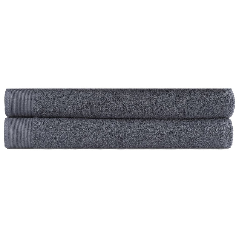 Berkfield Sauna Towel Set 2 pcs Cotton 450 gsm 80×200 cm Anthracite