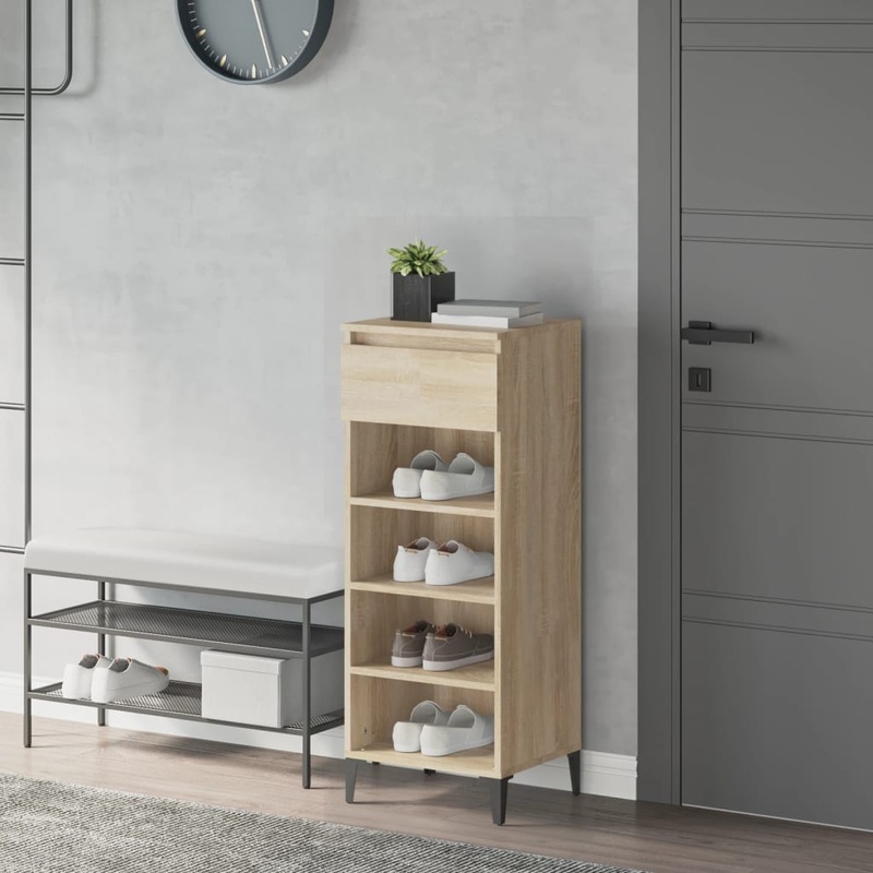 Berkfield Shoe Rack Sonoma Oak 40x36x105 cm Engineered Wood
