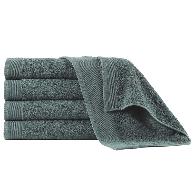 Berkfield Shower Towels 5 pcs Cotton 450 gsm 70×140 cm Green