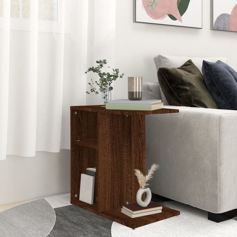 Berkfield Side Table Brown Oak 50x30x50 cm Engineered Wood