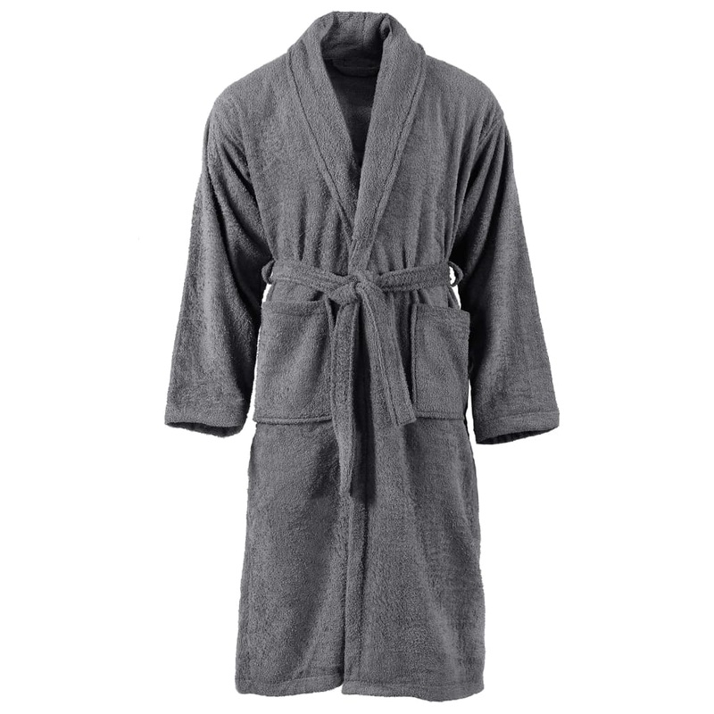 Berkfield Unisex Terry Bathrobe 100% Cotton Anthracite M