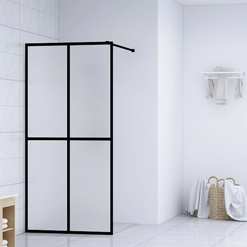 Berkfield Walk-in Shower Screen Frosted Tempered Glass 118×190 cm