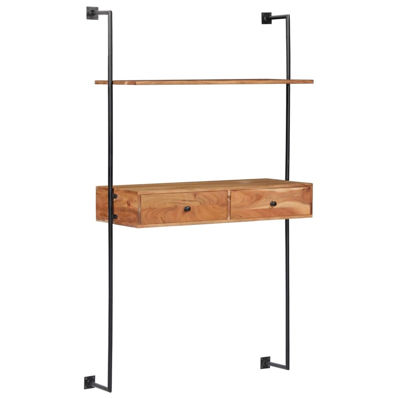 Berkfield Wall Desk 90x40x170 cm Solid Acacia Wood