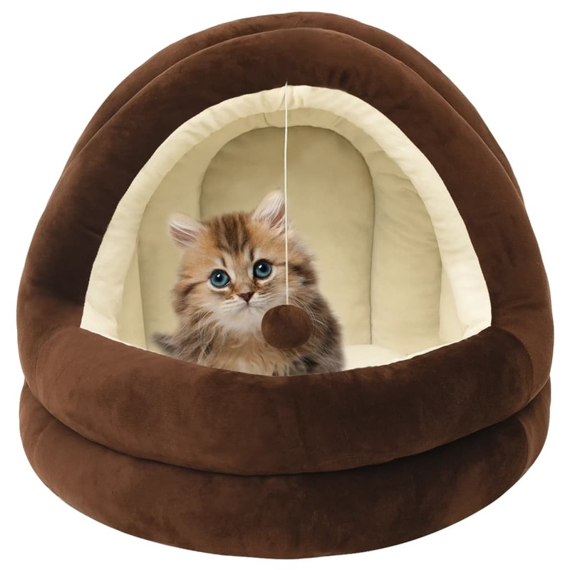 Berkfield Cat Bed 40x40x35 cm Brown and Cream
