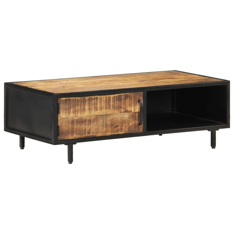Berkfield Coffee Table 105x50x35 cm Rough Mango Wood