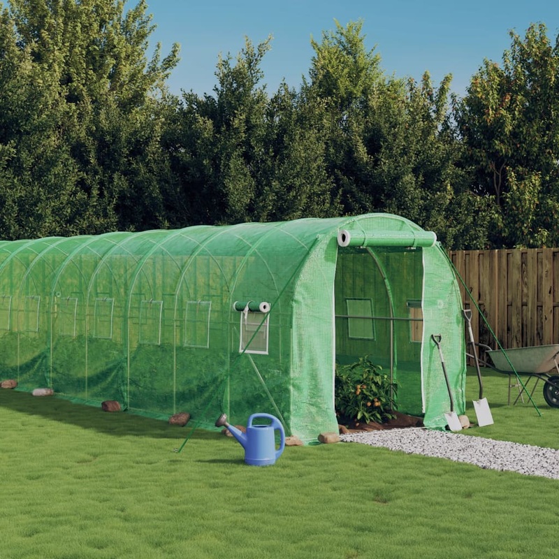 Berkfield Greenhouse with Steel Frame Green 40 m__ 20x2x2 m
