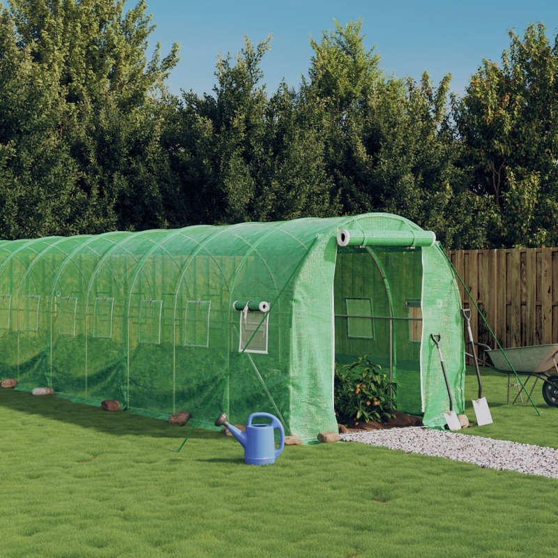 Berkfield Greenhouse with Steel Frame Green 48m__ 24x2x2 m