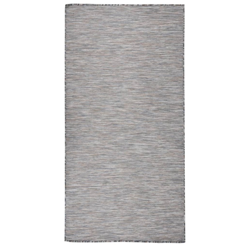 Berkfield Outdoor Flatweave Rug 100×200 cm Brown and Blue