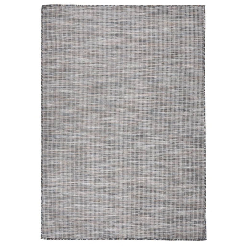 Berkfield Outdoor Flatweave Rug 140×200 cm Brown and Blue
