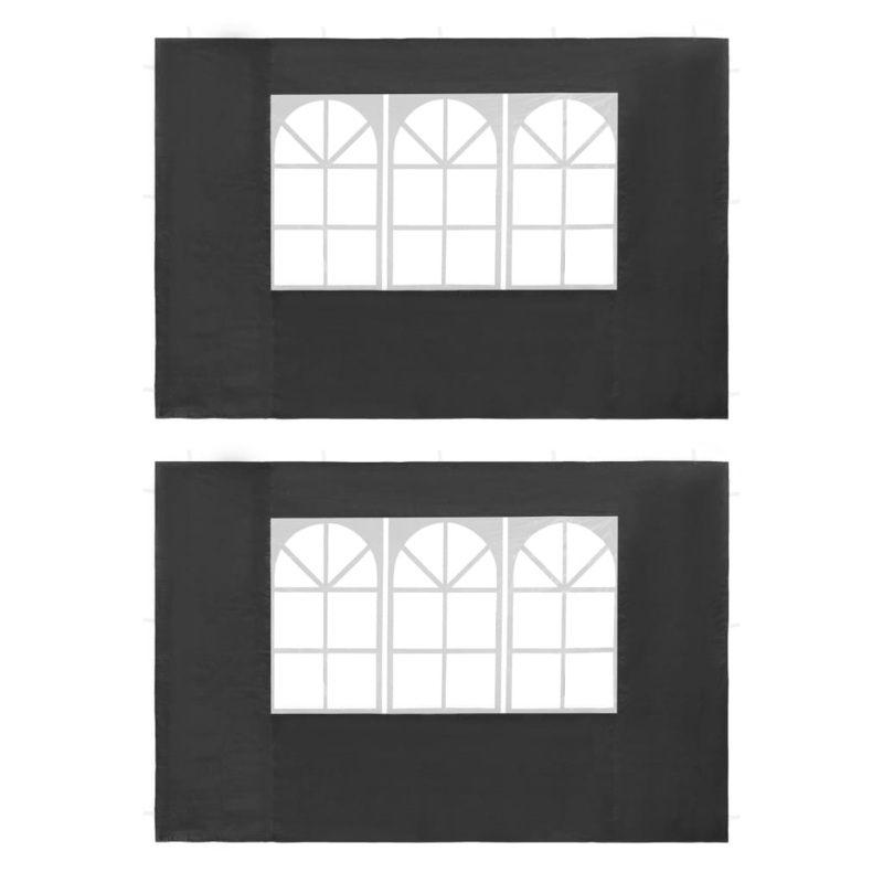 Berkfield Party Tent Sidewall 2 pcs with Window PE Anthracite