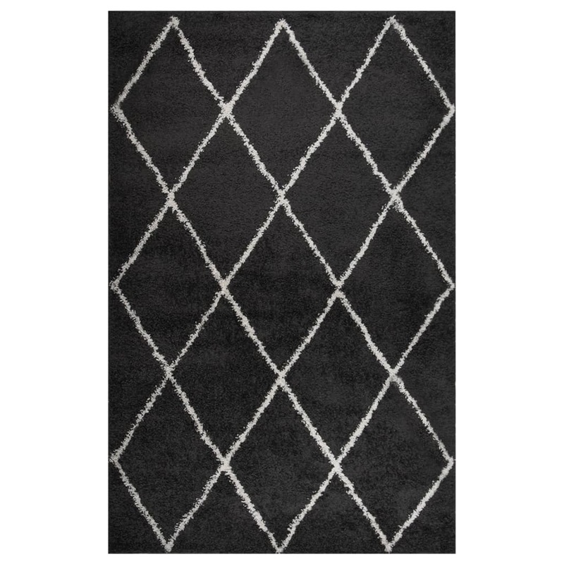 Berkfield Shaggy Rug High Pile Cream and Anthracite 200×290 cm