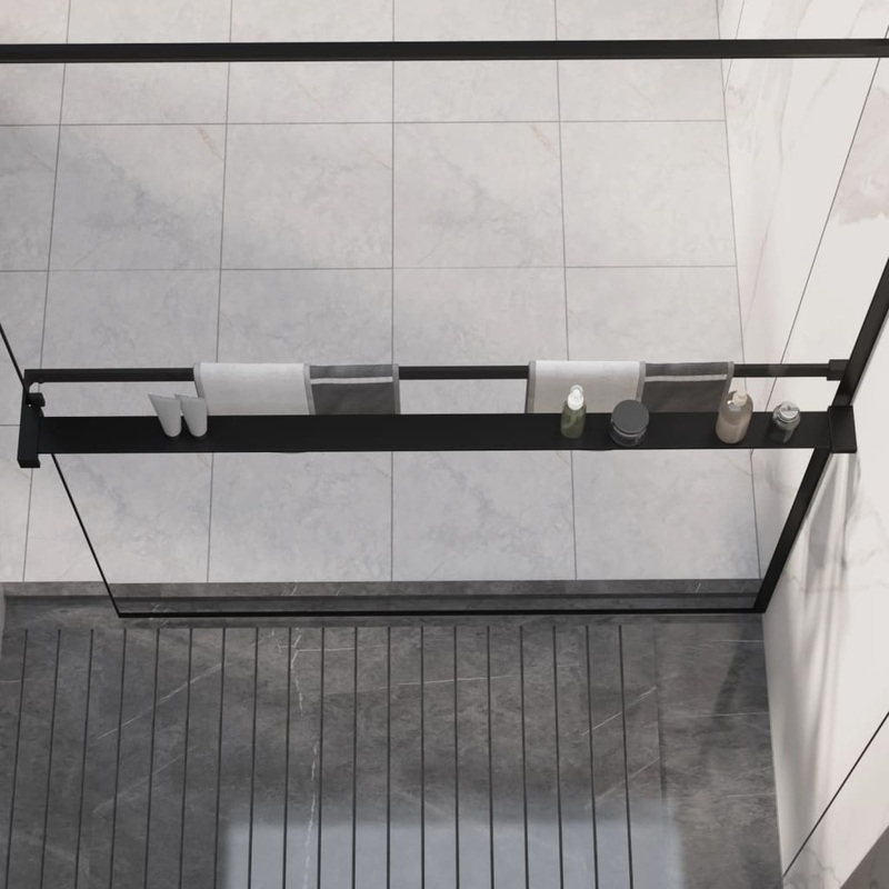 Berkfield Shower Shelf for Walk-in Shower Wall Black 118 cm Aluminium
