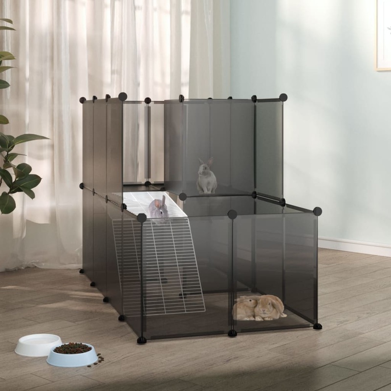Berkfield Small Animal Cage Black 142x74x93 cm PP and Steel