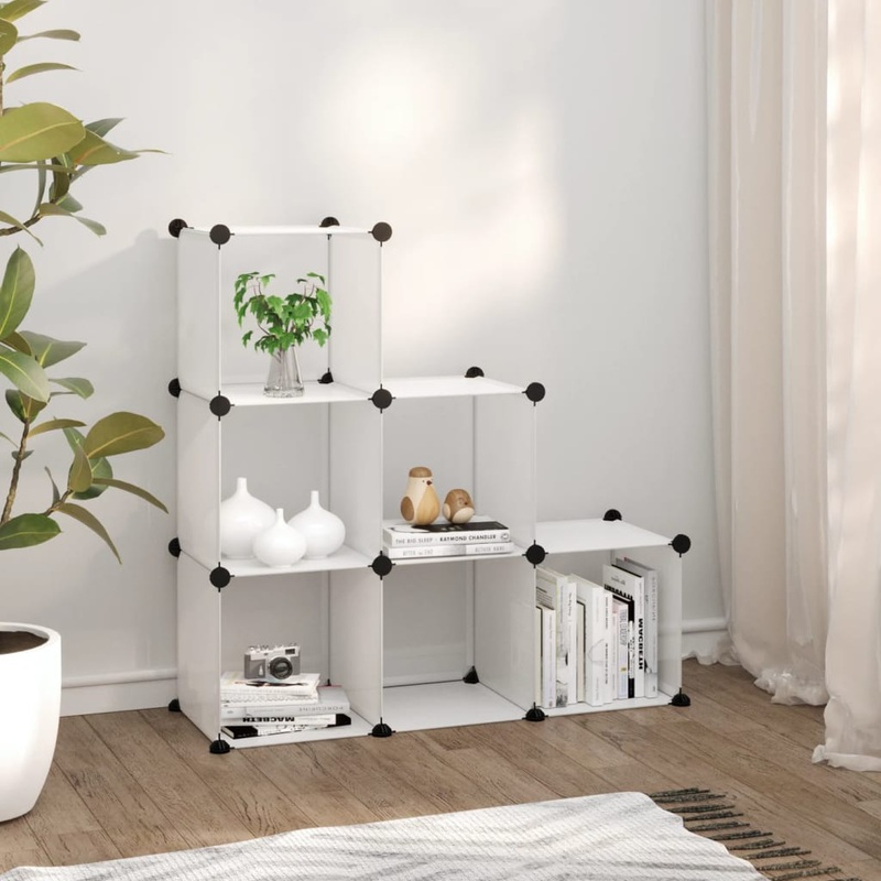 Berkfield Storage Cube Organiser with 6 Cubes Transparent PP