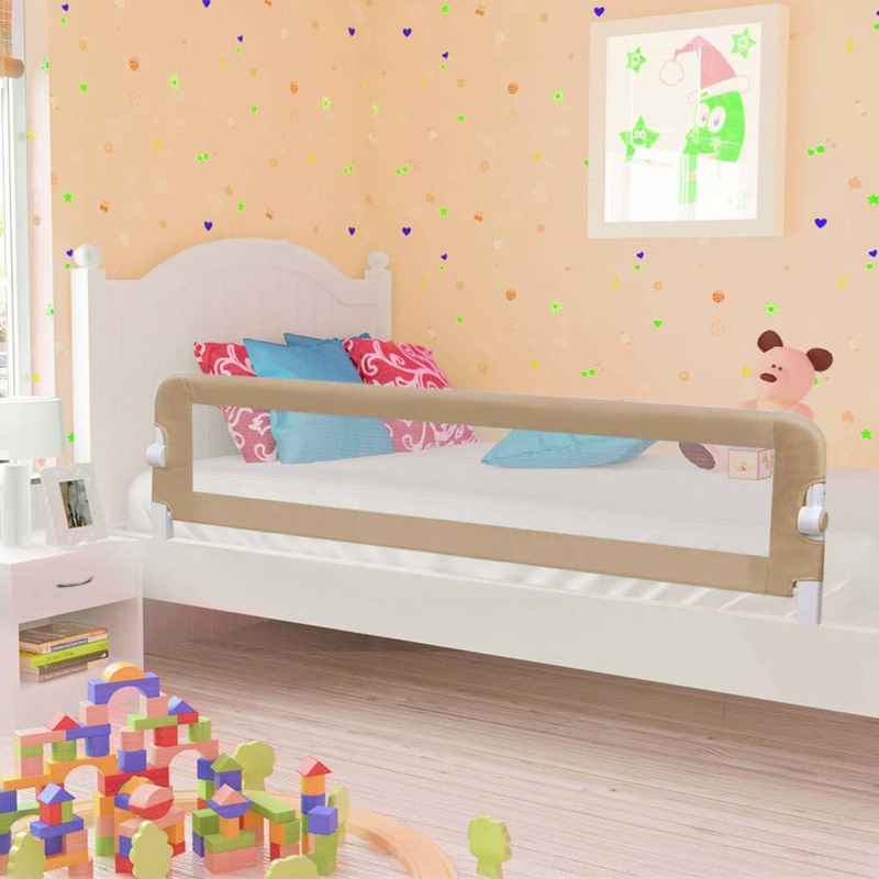 Berkfield Toddler Safety Bed Rail Taupe 180×42 cm Polyester