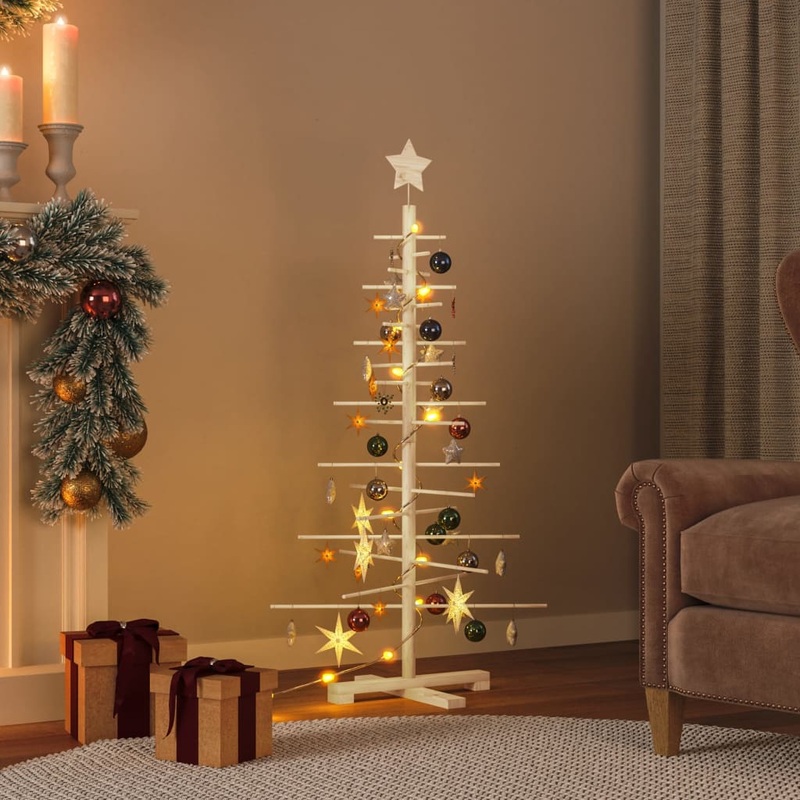 Berkfield Wooden Christmas Tree for Decoration 125 cm Solid Wood Pine