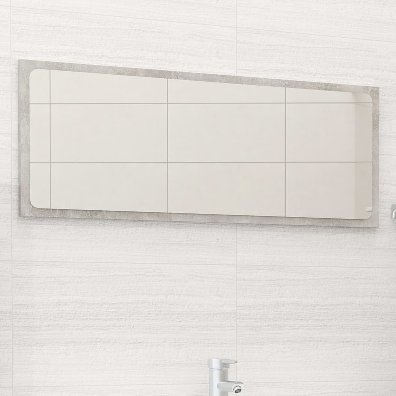 Berkfield Bathroom Mirror Concrete Grey 90×1.5×37 cm Engineered Wood